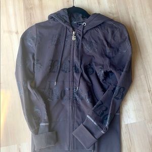 Bcbg grey zip up sweatshirt